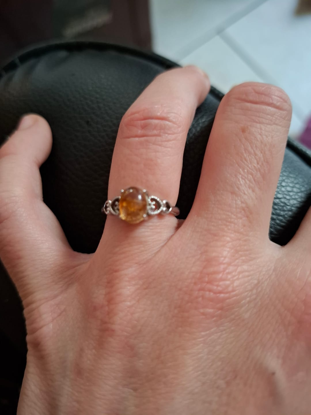 Customer photo review of Bague Ajustable "Joie & Abondance" en Citrine
