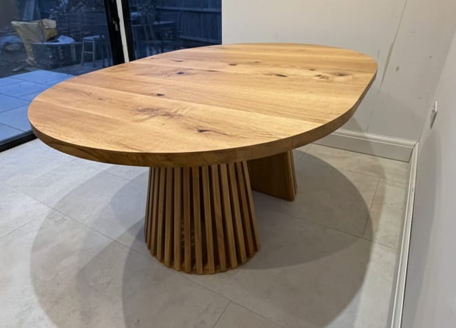 Customer photo review of Vivien Extendable Round Oak Dining Table