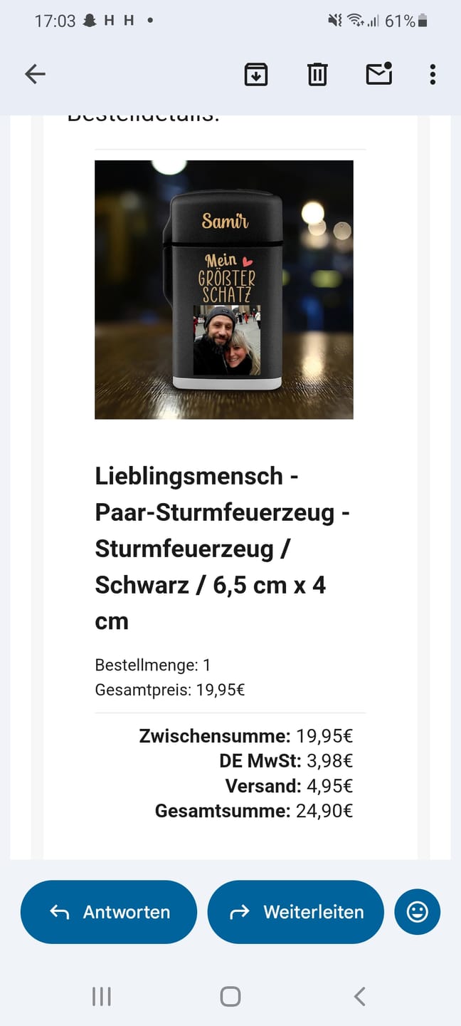 Customer photo review of Lieblingsmensch - Paar-Sturmfeuerzeug