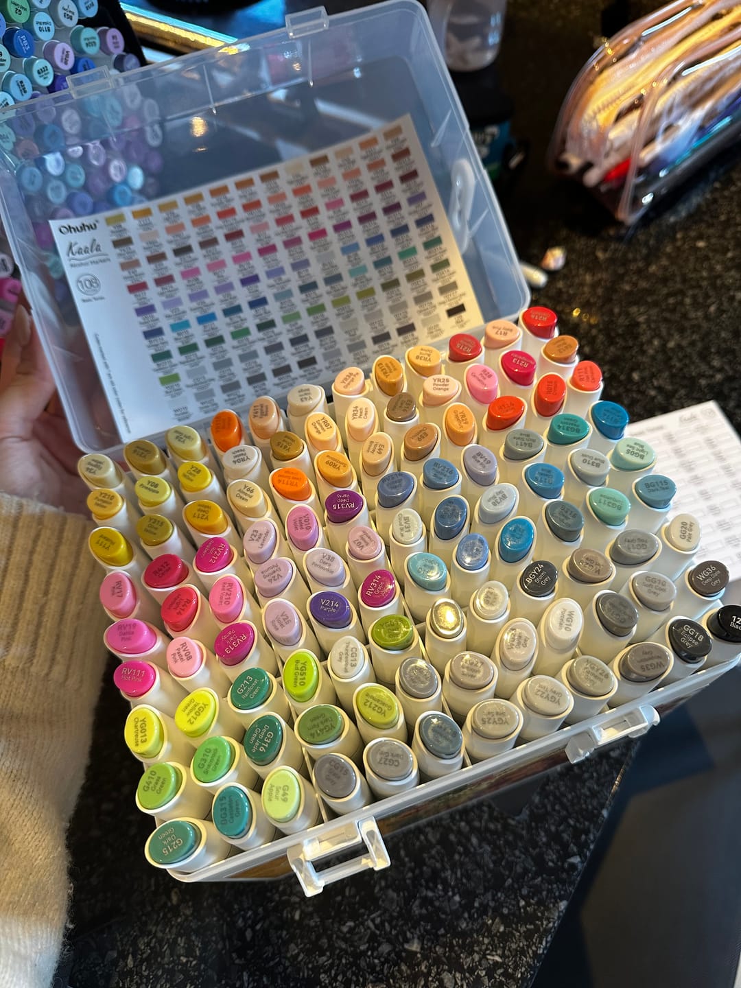 Customer photo review of Ohuhu Kaala Five Tones Slim Broad and Fine Dual Tips Alcohol Art Markers