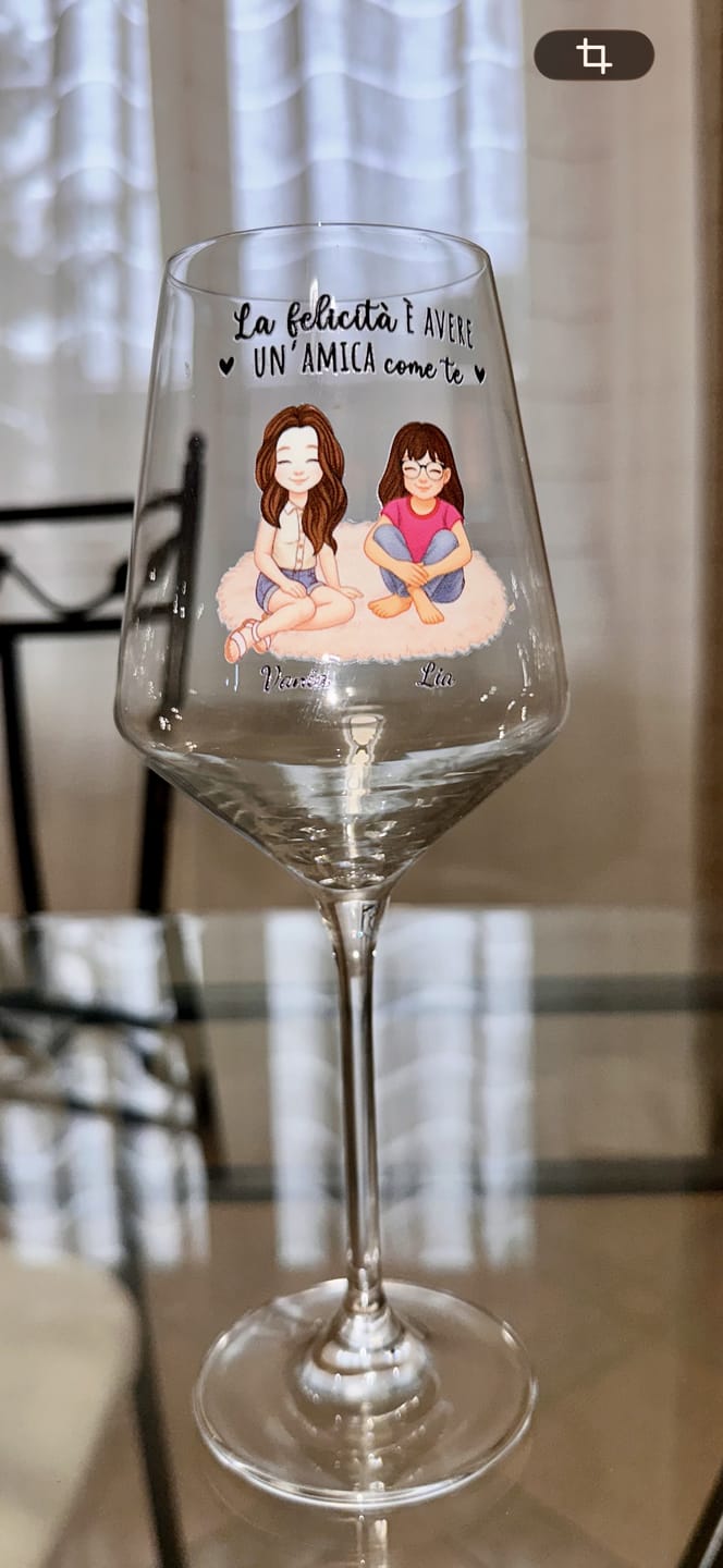 Customer photo review of Cin Cin! - Bicchiere da vino personalizzato per migliori amiche