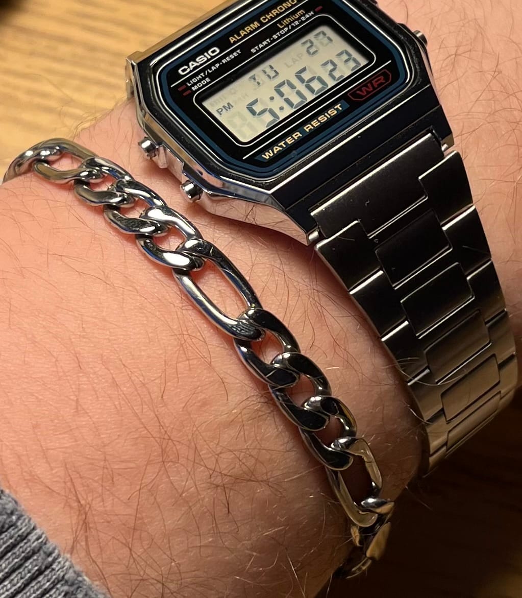 Customer photo review of 7mm Figaro Link Bracelet