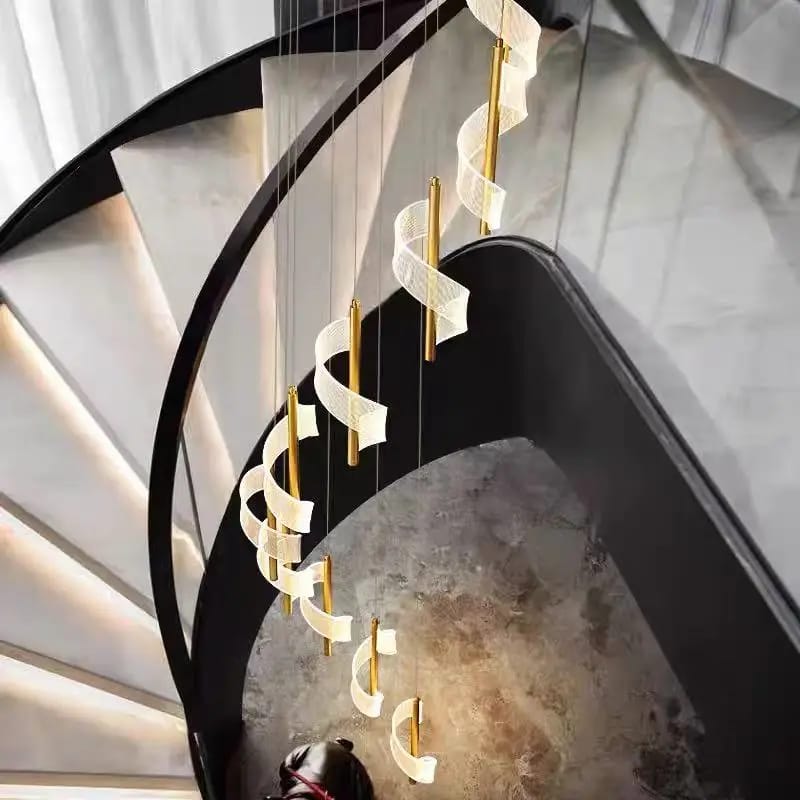 Customer photo review of Kael Cascading Spiral Foyer Chandelier