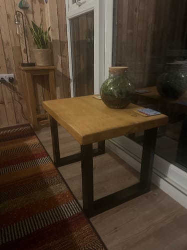 Customer photo review of Industrial Coffee Table Square frame Leg