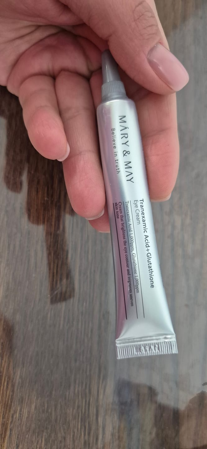 Customer photo review of Mary&May Tranexamic Acid+Glutation krema za područje oko očiju