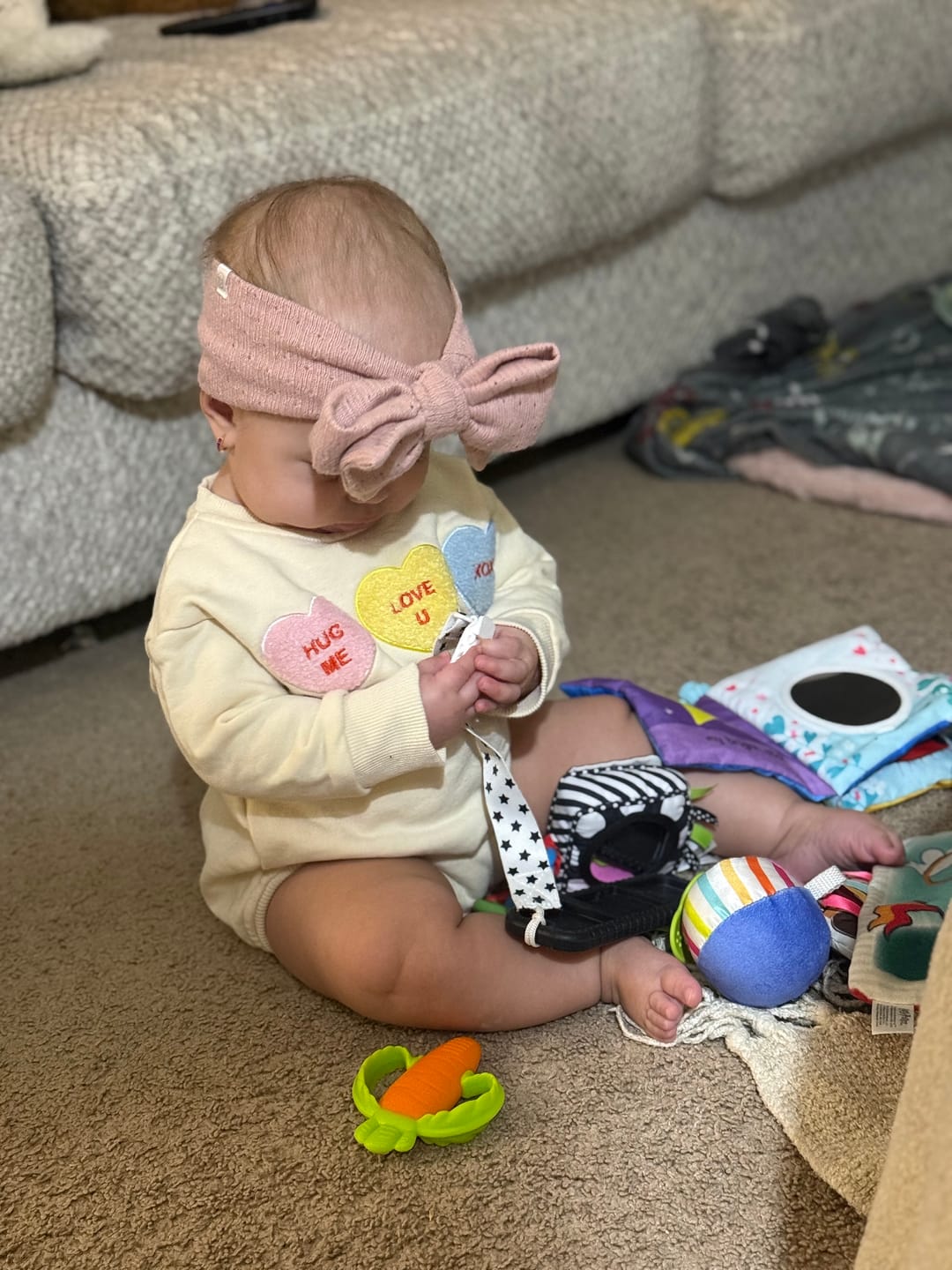 Customer photo review of Candy Hearts Bubble Romper