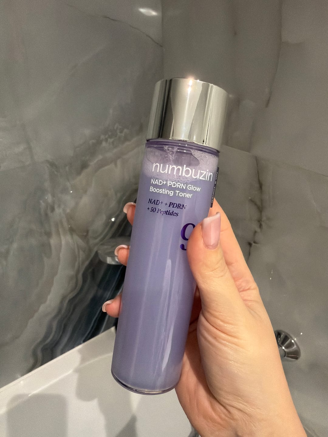 Customer photo review of Atjaunojošs peptīdu toniks Numbuzin No.9 NAD+ PDRN Glow Boosting Toner