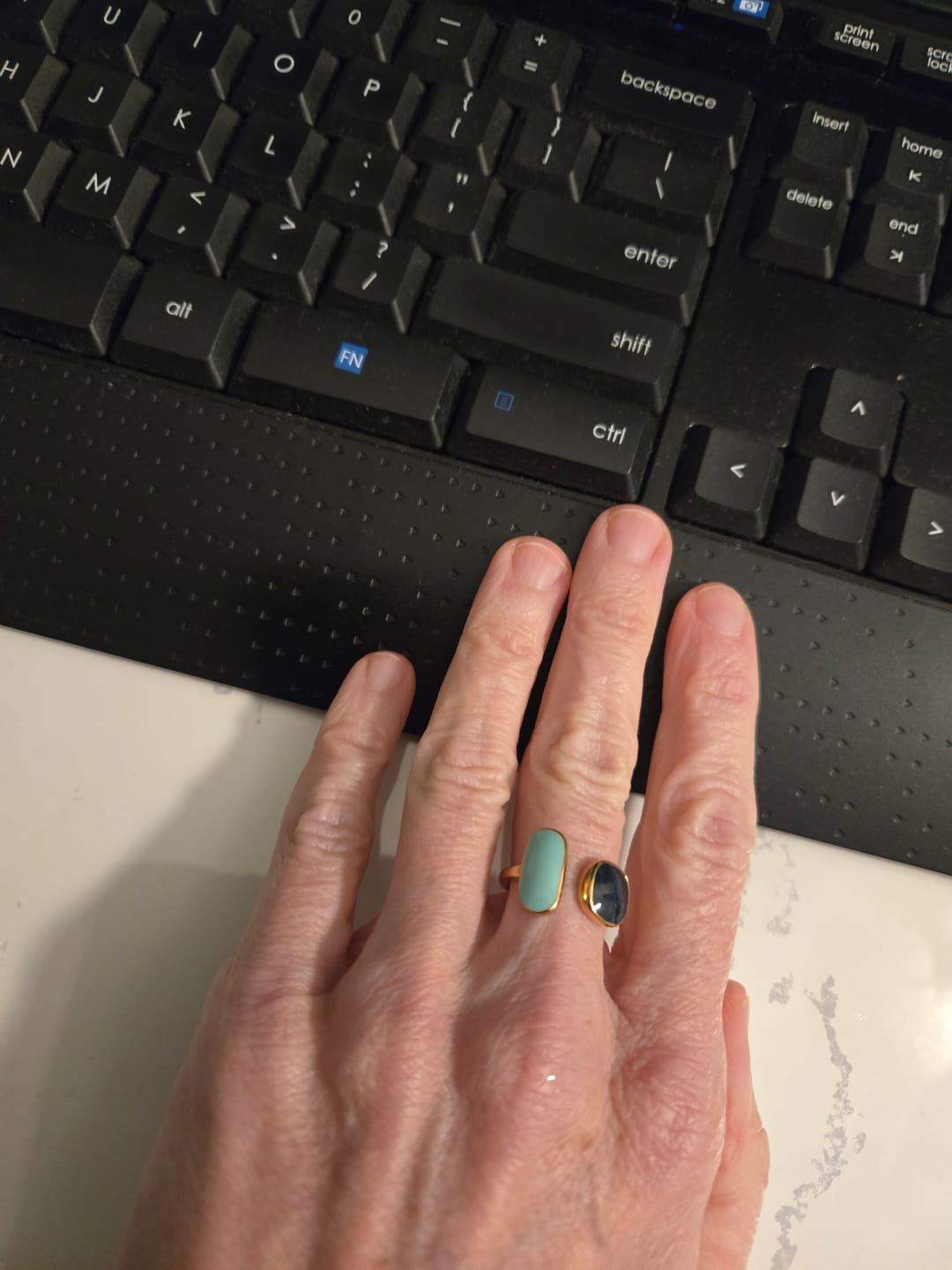 Customer photo review of Aquamarine Wrap Ring