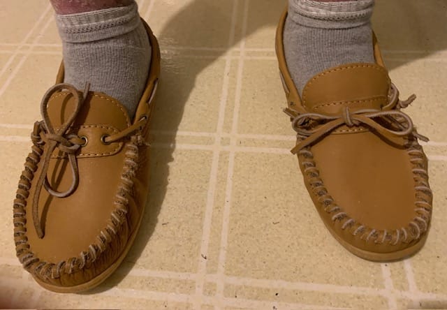 Customer photo review of Men's Wide Leather Moccasin Shoes
