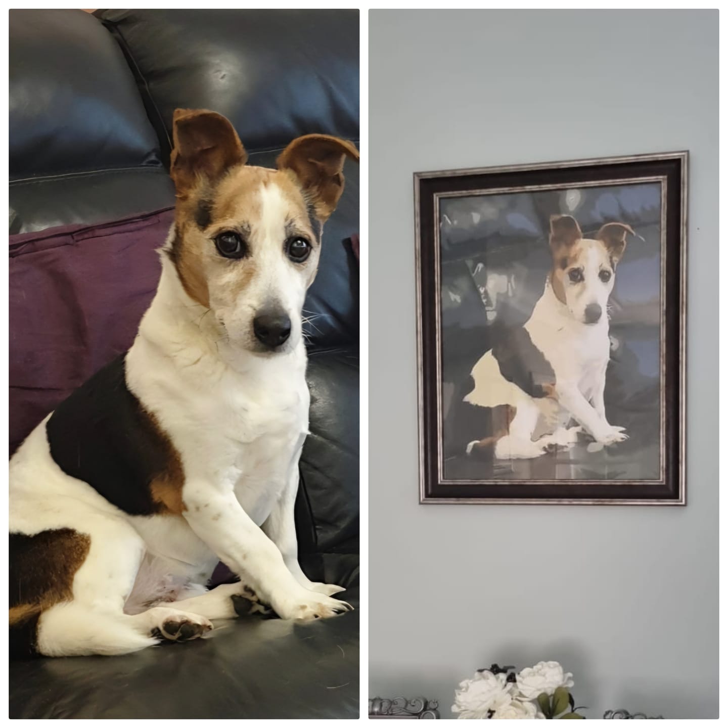 Customer photo review of Dog Diy Paint By Numbers Kits PBN95857