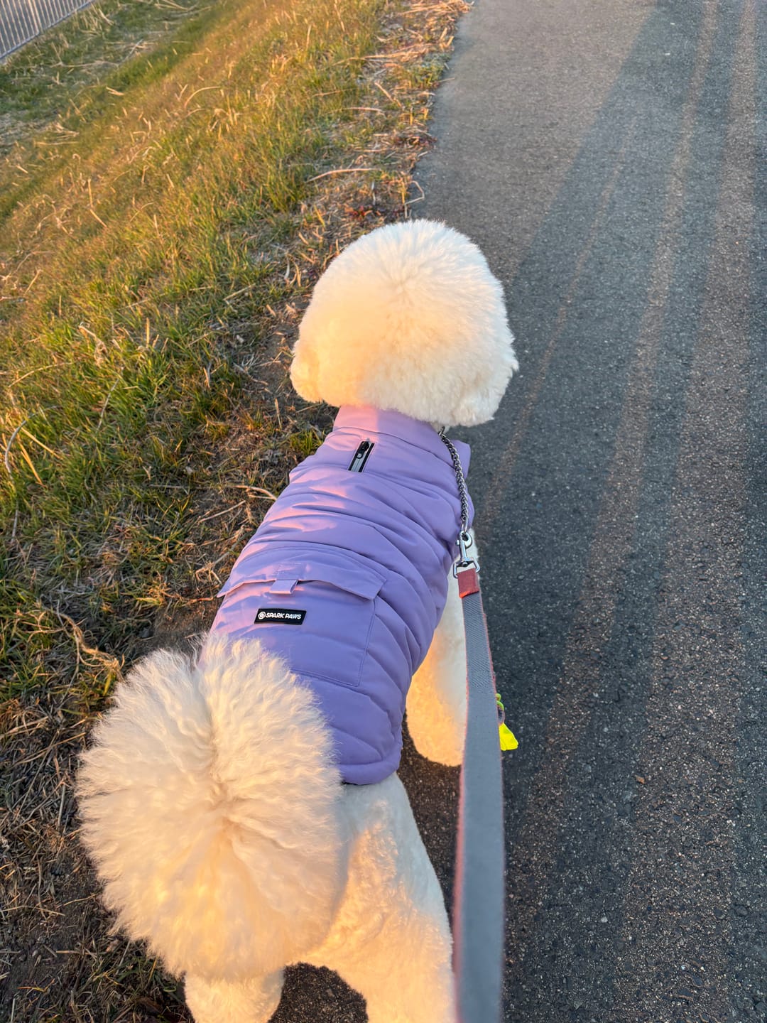 Customer photo review of WarmShield Water-Resistant Jacket - Lilac