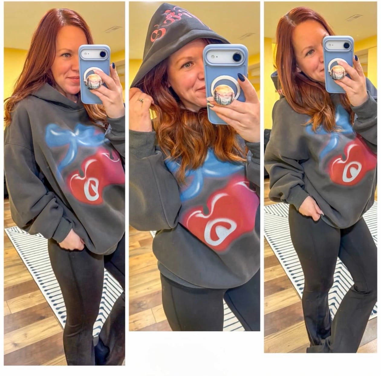 Customer photo review of Aelfric Eden Oversized Cherry Pattern Pullover Hoodie