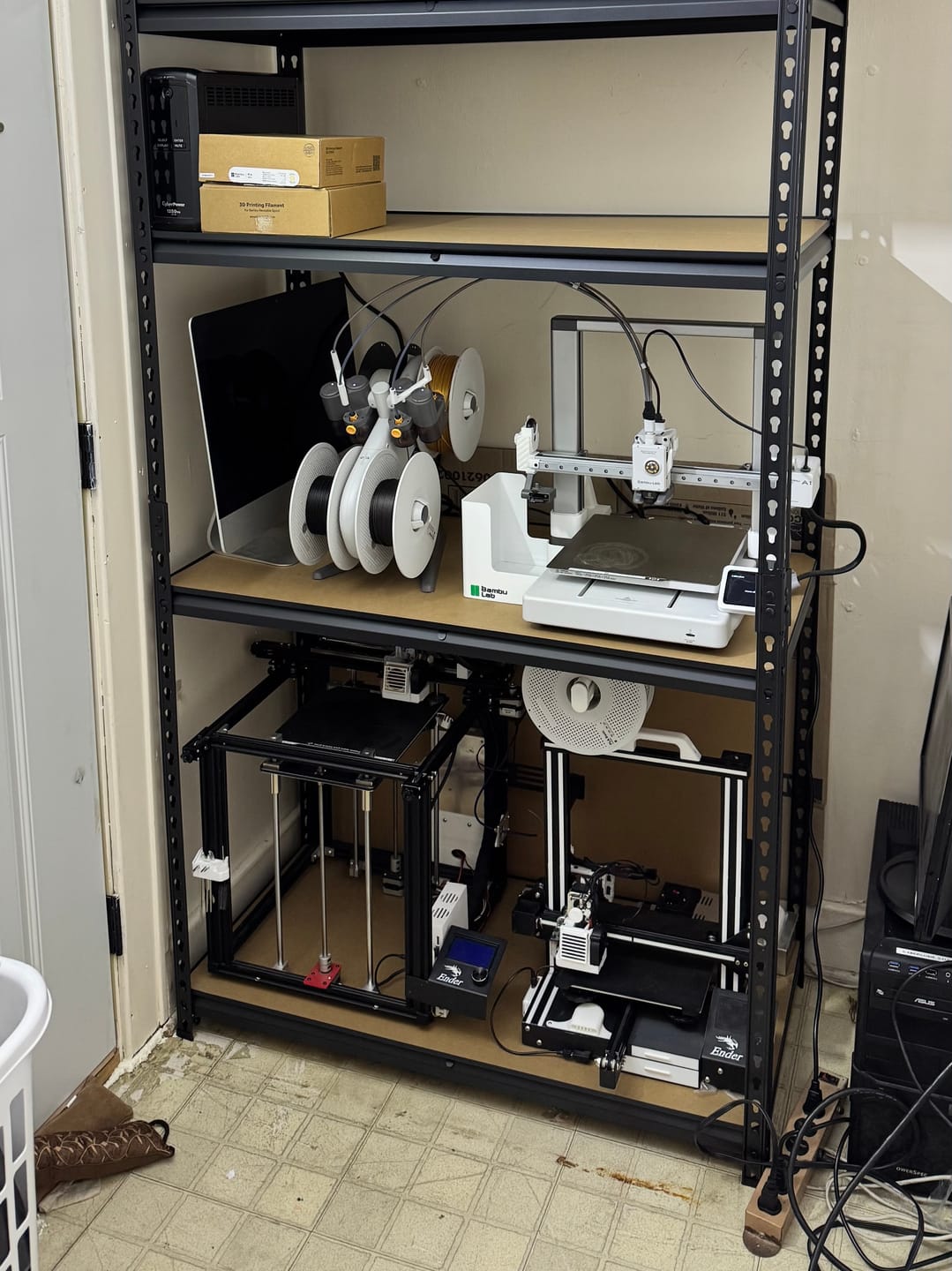 Customer photo review of Reibii 5-Tier 40" W Metal Shelving for Garage, 2500lbs Heavy Duty Storage Shelves, Adjustable Shelf for Closet, Warehouse, Commercial