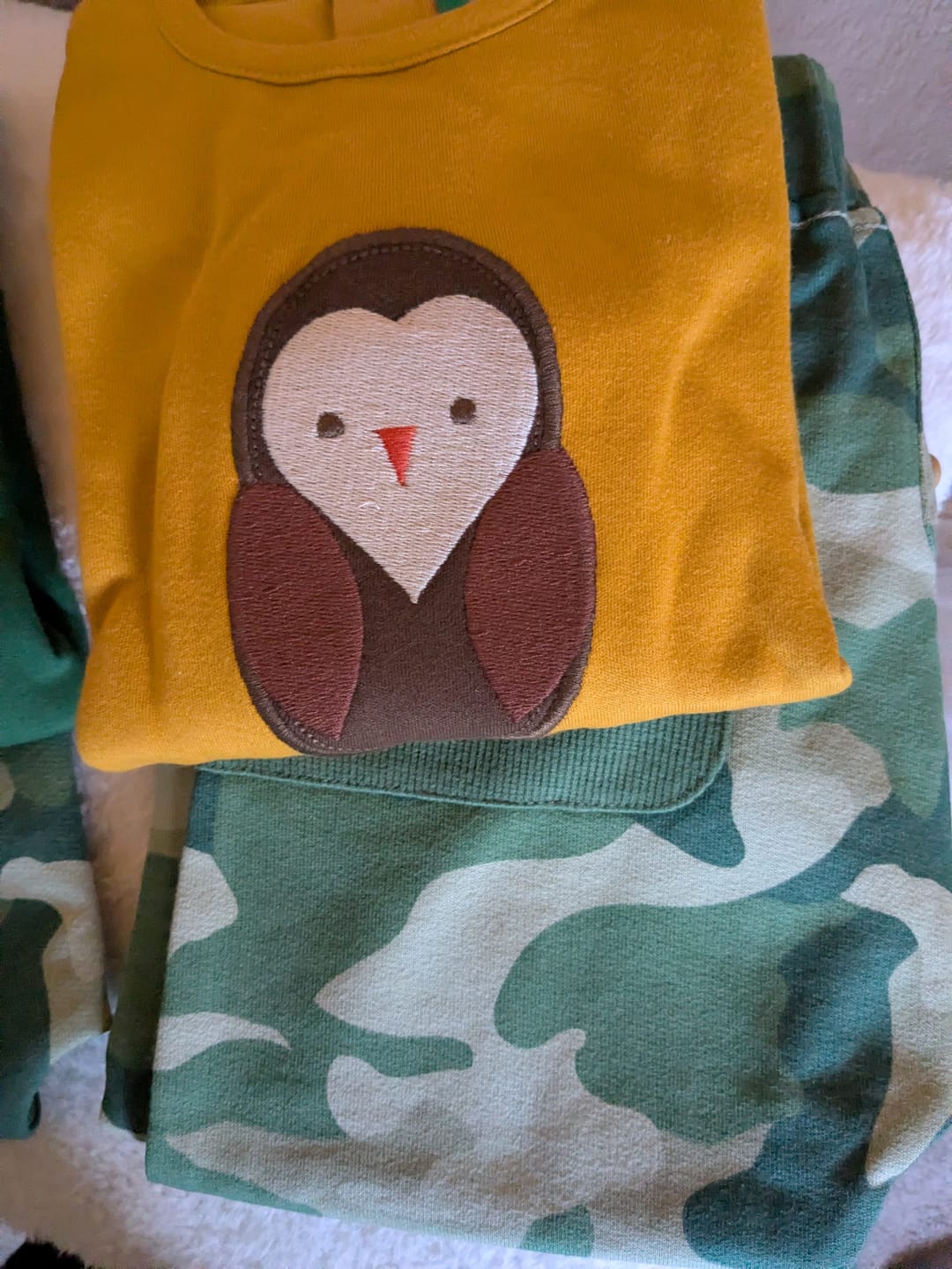 Customer photo review of Brown Owl Applique Long Sleeve T-Shirt