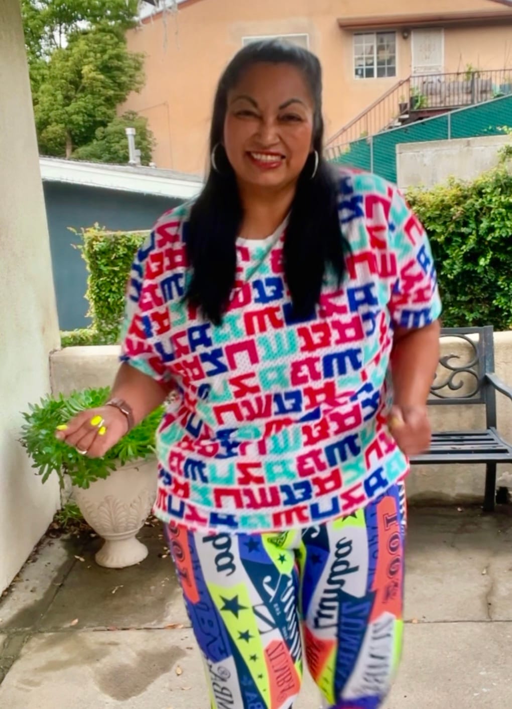 Customer photo review of Eastern Flavor Boxy Mesh Top With Side Slits