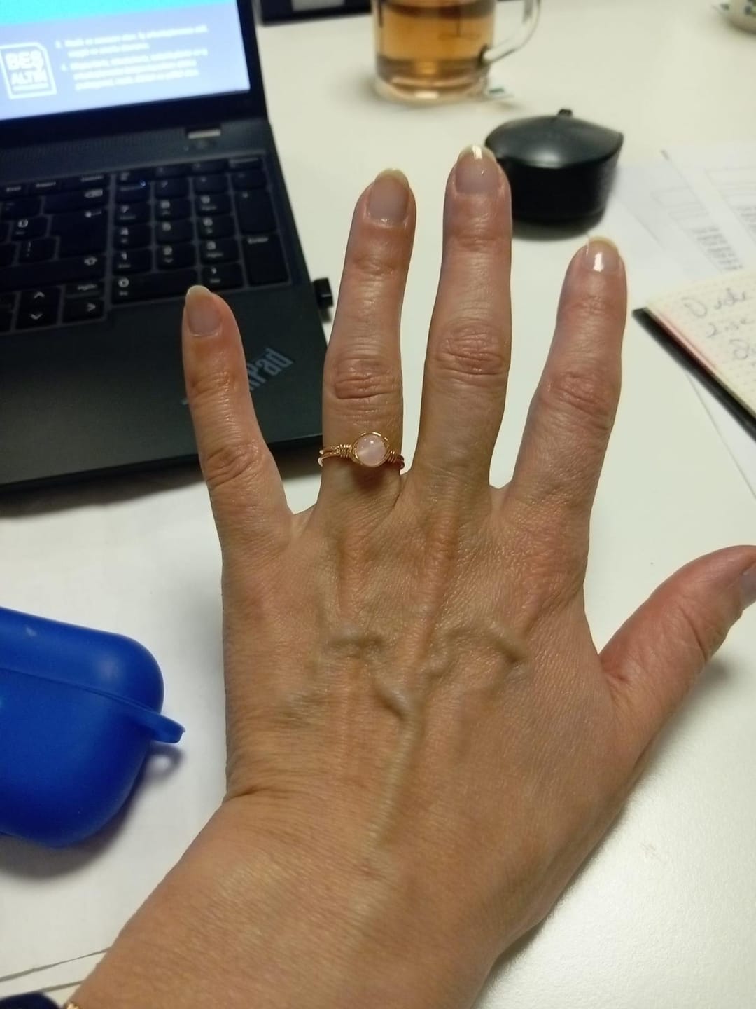 Customer photo review of Pembe Kuvars Yüzük Seti