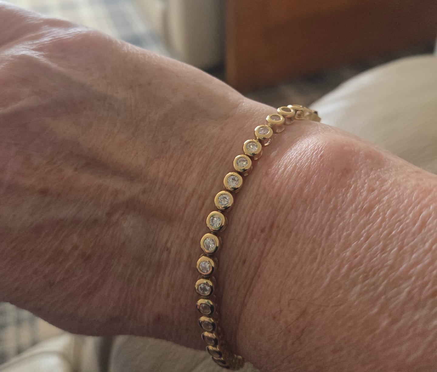 Customer photo review of Classic Bezel Tennis Bracelet