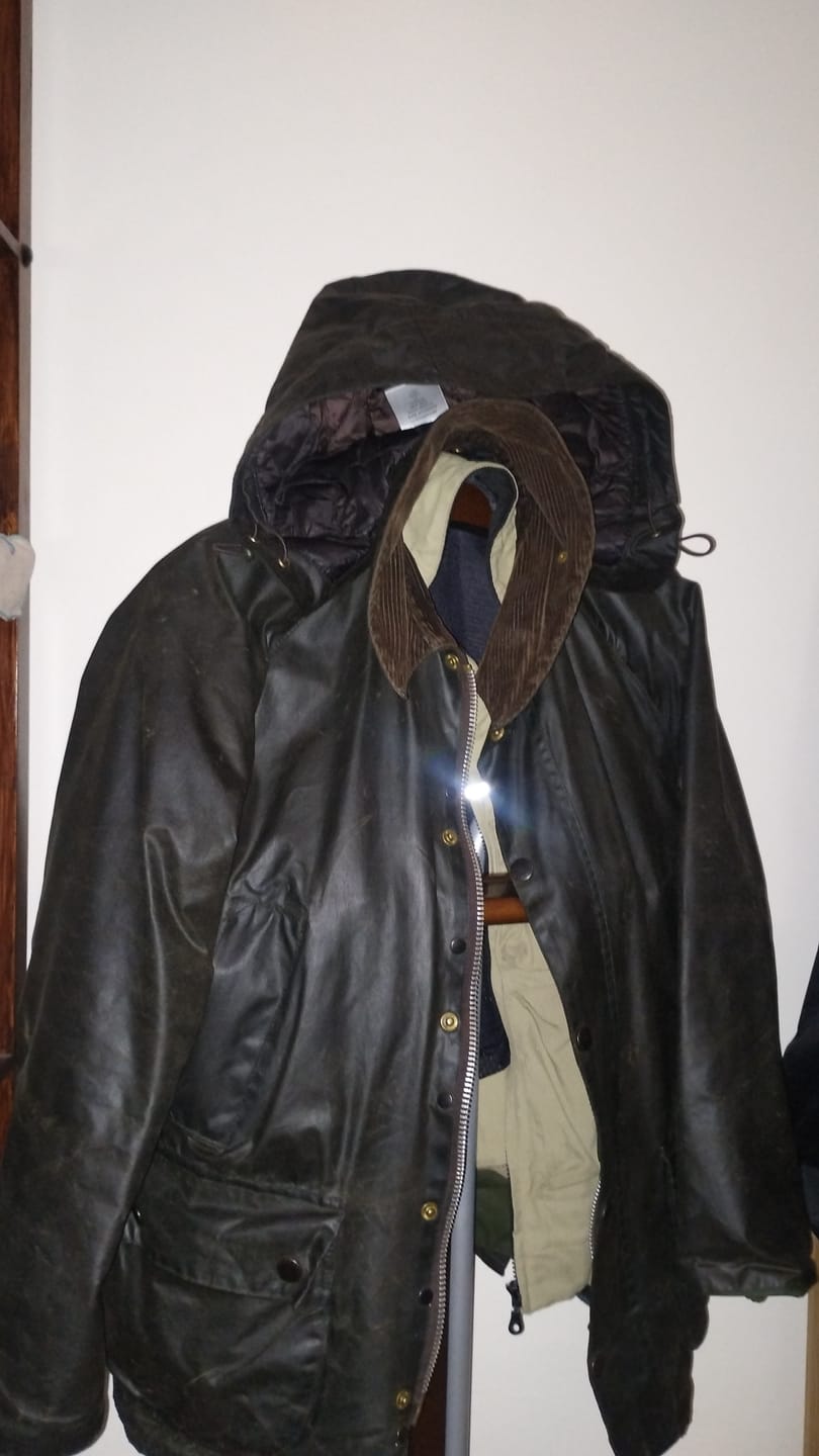 Customer photo review of Barbour Wax Storm Hood - Olive