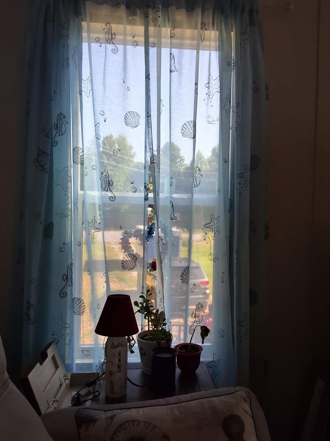 Customer photo review of Starfish & Seashell Coastal Sheer Curtains