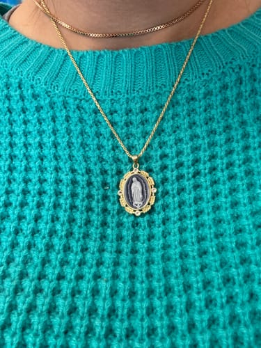 Customer photo review of French Blue Cameo Mary Necklace