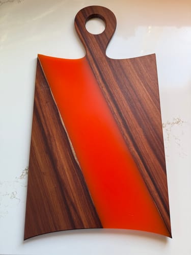 Customer photo review of 18x9.5" Flared Oval Handle Charcuterie Board Acrylic Router Template