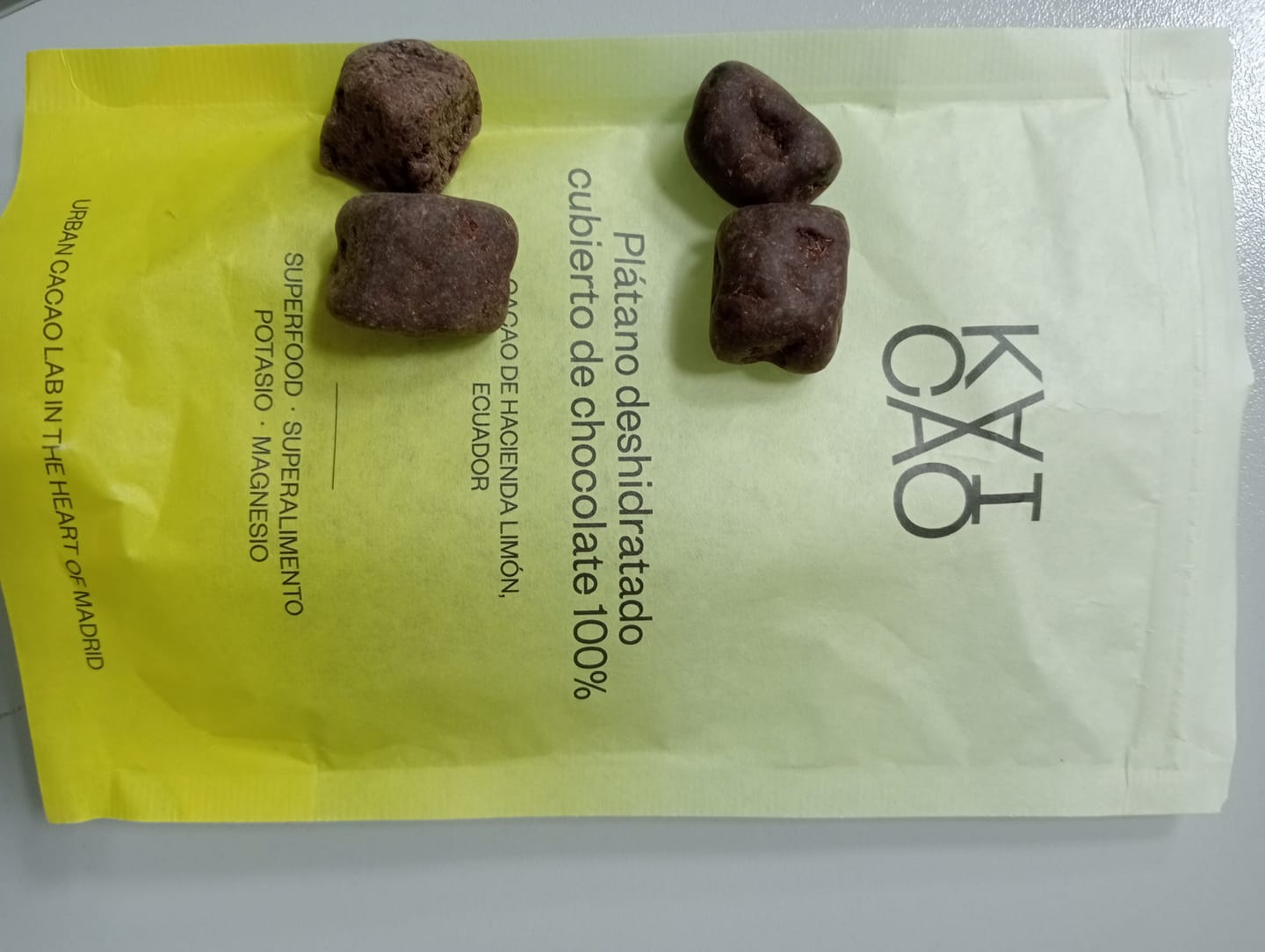 Customer photo review of Chewy Dry Bananas covered with 100% Chocolate