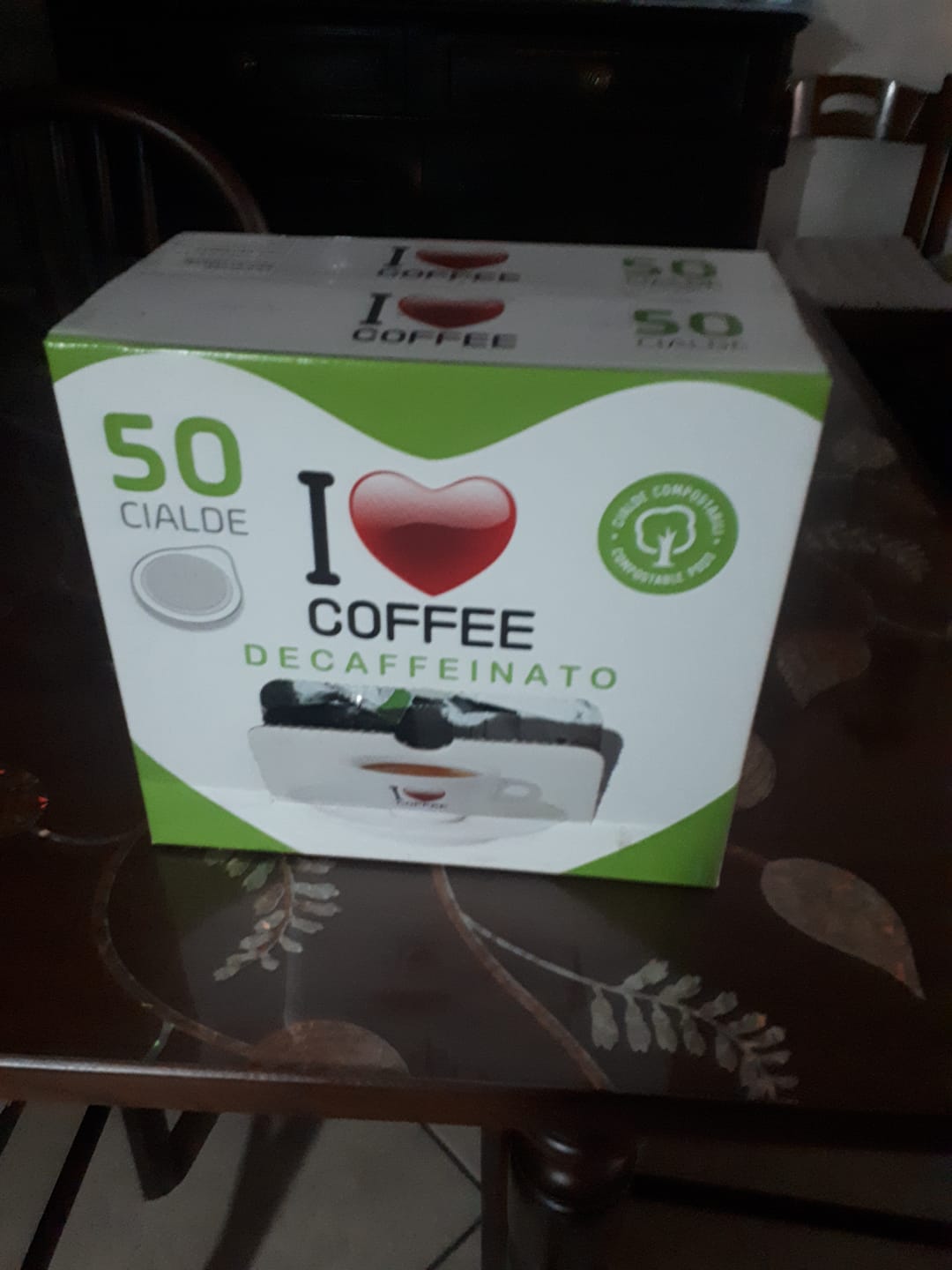 Customer photo review of 50 Cialde Decaffeinate - I Love Coffee – Espresso Leggero e Cremoso