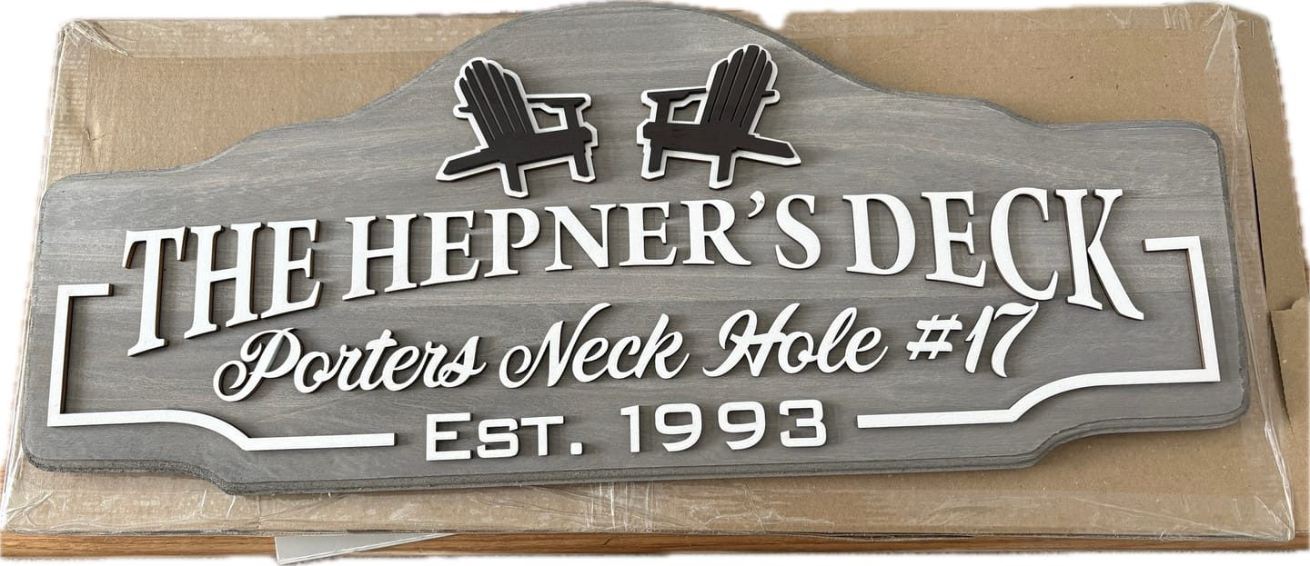 Customer photo review of Backyard Wooden Sign
