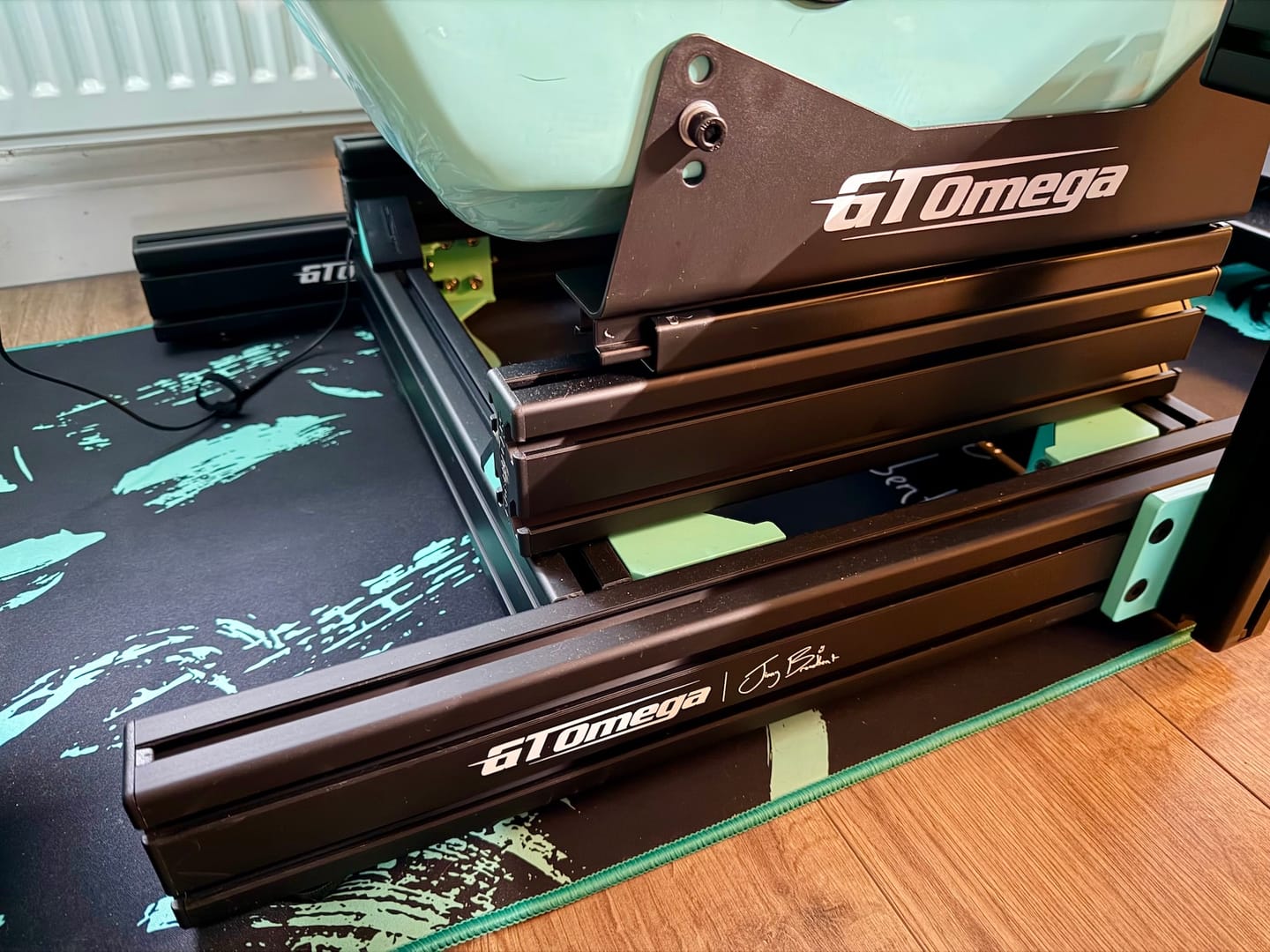 Customer photo review of Simulator Floor Mat - Jimmy Broadbent Edition