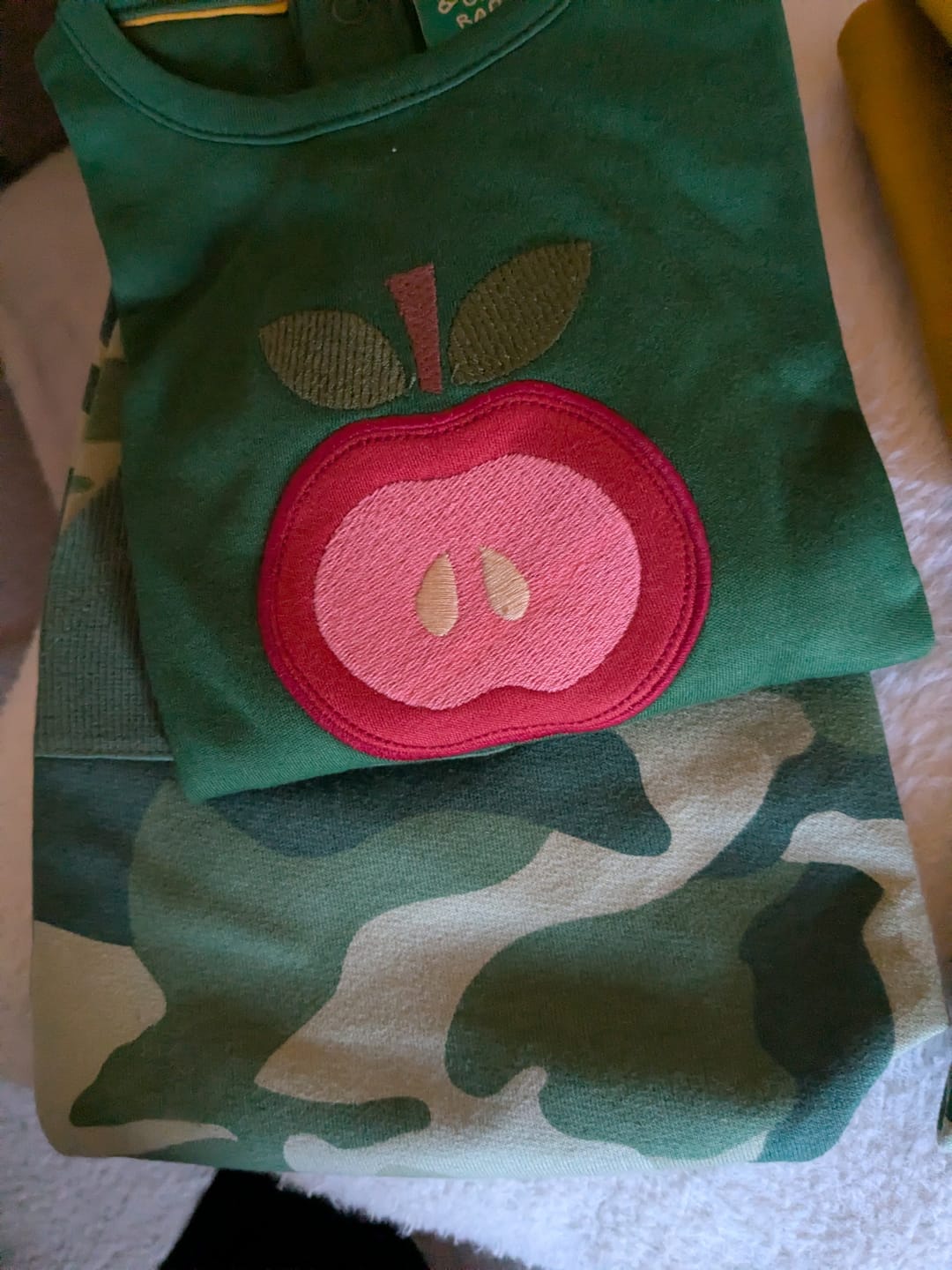 Customer photo review of Red Apple Applique Long Sleeve T-Shirt