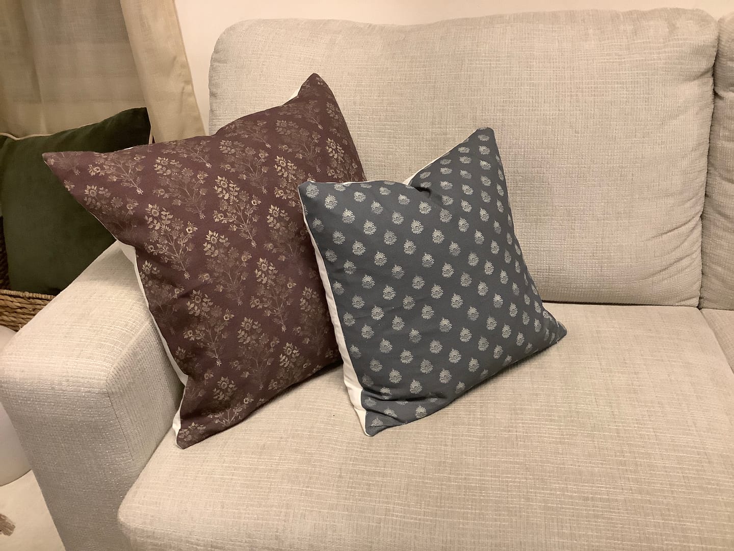 Customer photo review of Bordeaux in Linen - 18" | 20" |  22"