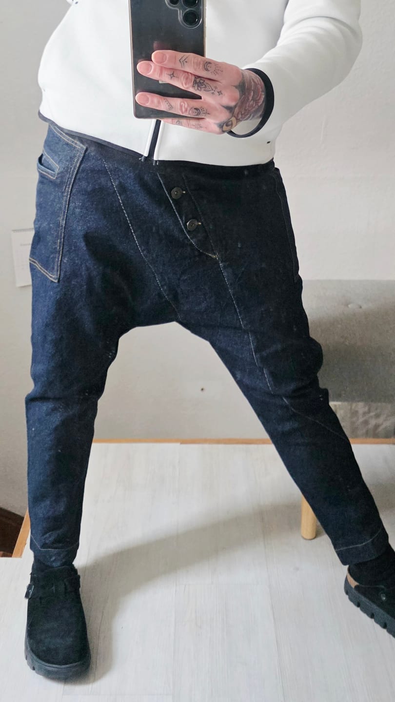 Customer photo review of Denim Baggy Harem Pants