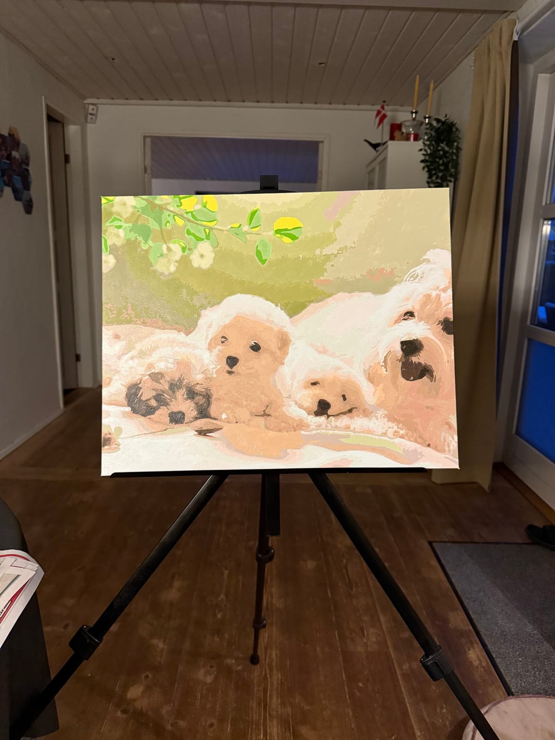 Customer photo review of Adjustable Artist Easel