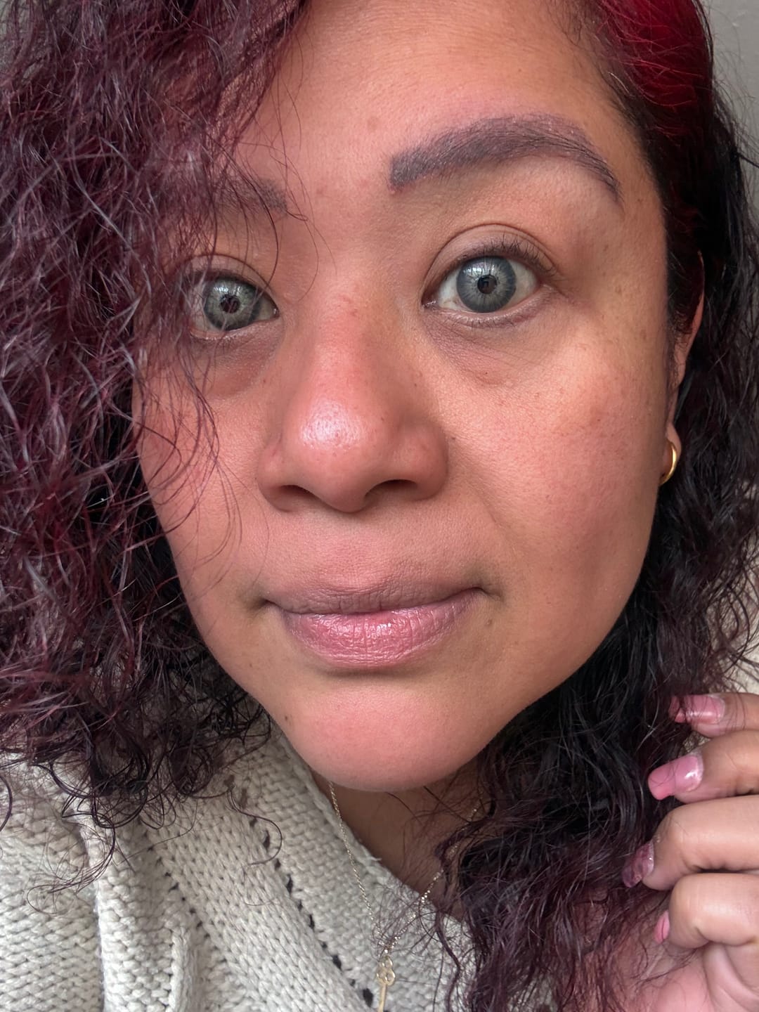 Customer photo review of Amazonia Icy Volcano Gray Prescription Colored Contact Lenses