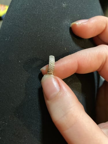 Customer photo review of Bold Pave Huggies Silver
