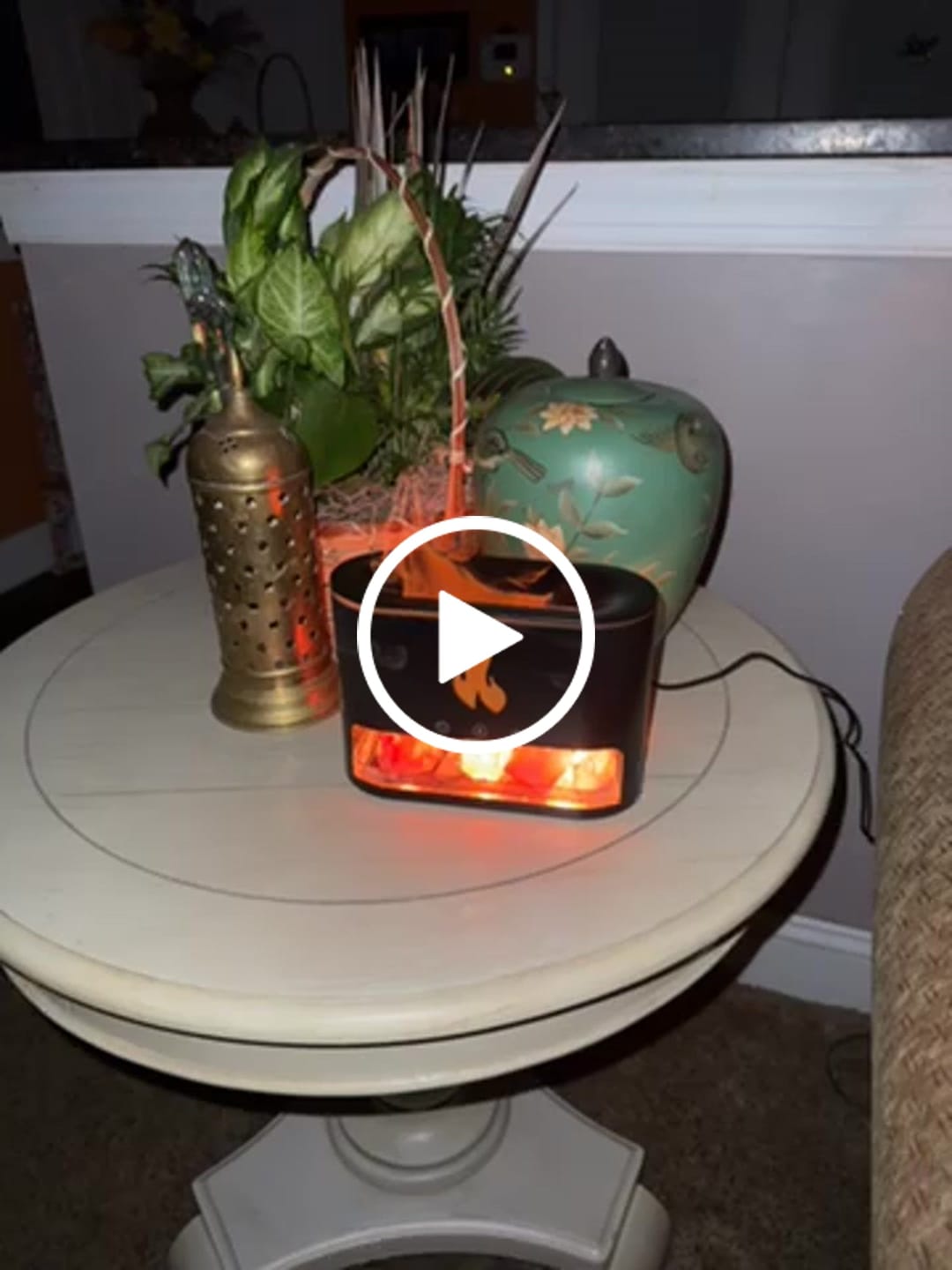 Customer video review of Himalayan Salt Fireplace Humidifier Lamp + FREE 18 Organic Essential Oils Set