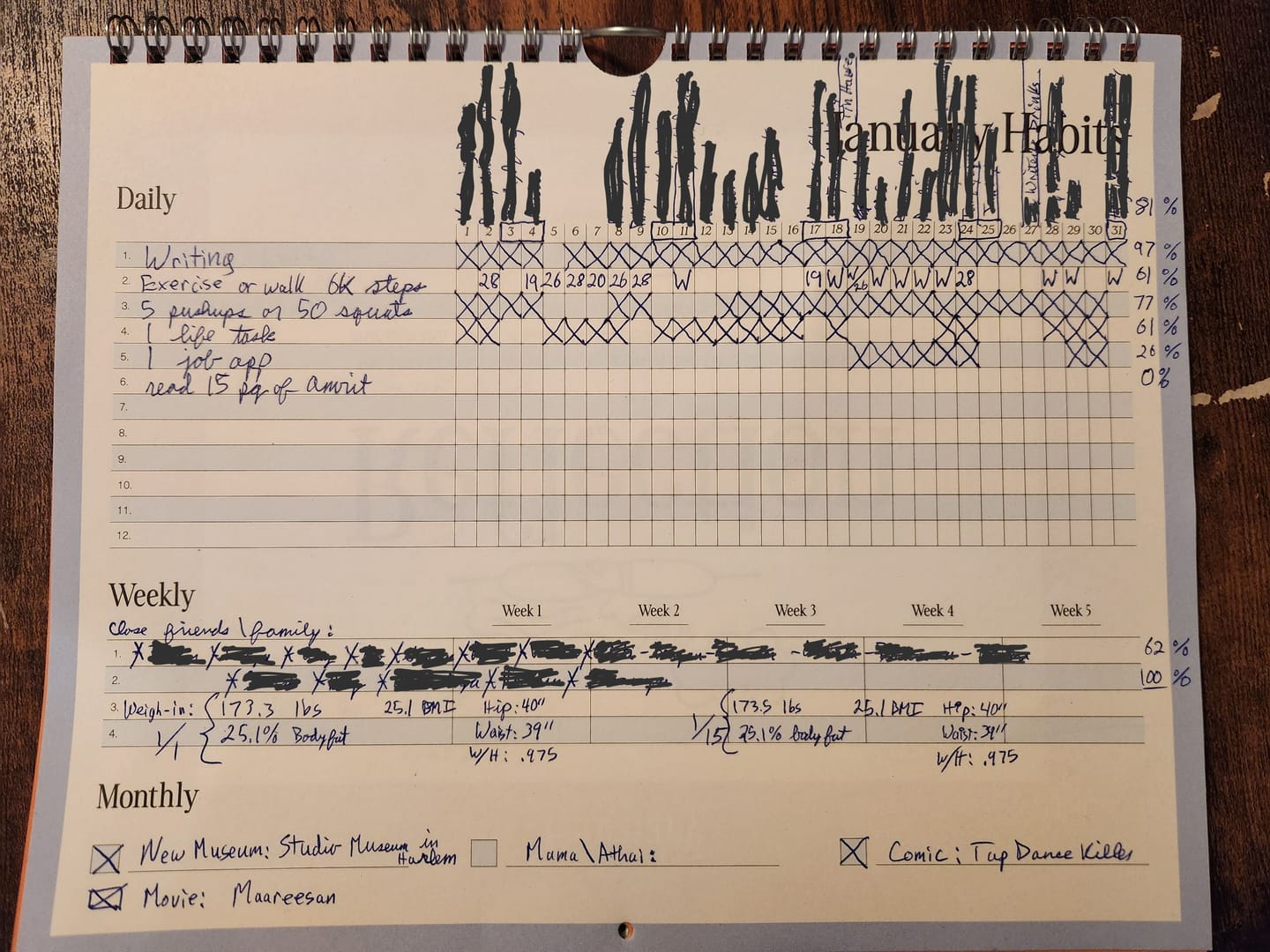 Customer photo review of Habit Tracker Calendar