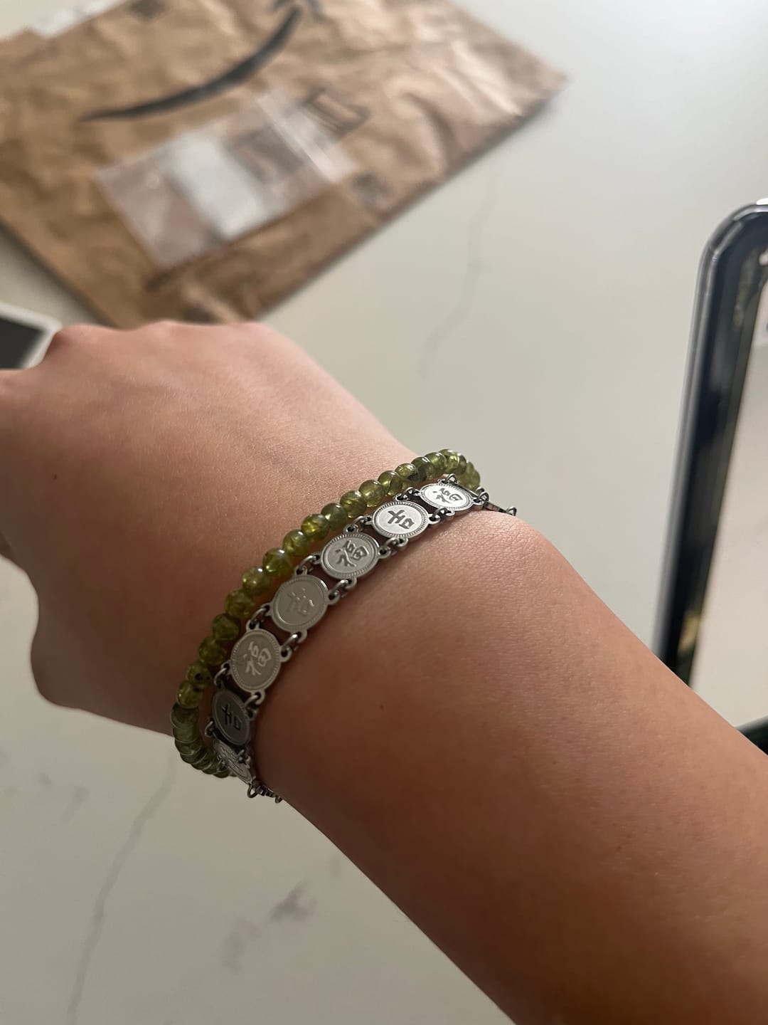 Customer photo review of Lucky Coin Bracelet