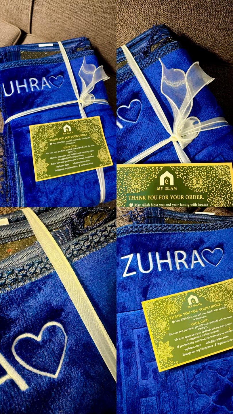 Customer photo review of PRAYERMAT PERSONALIZED
