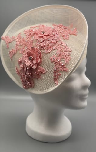 Customer photo review of UK Made Sinamay Small Up brim Fascinator Base 25x24cm - HA034