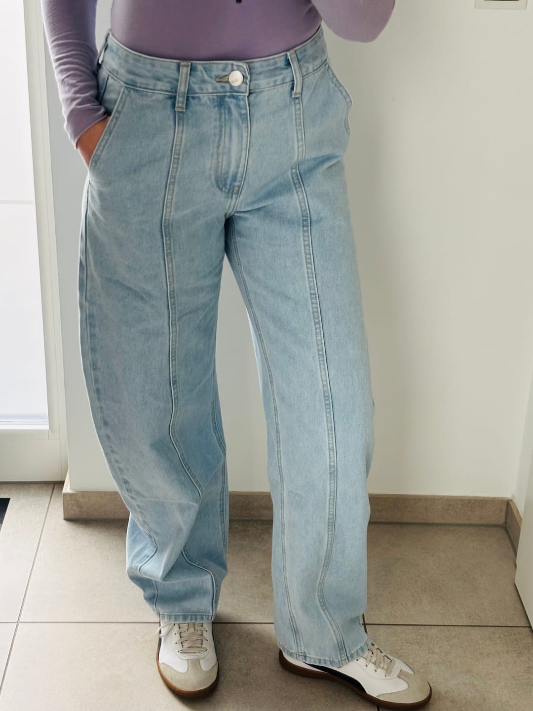Customer photo review of Barrel Jeans Hellblau