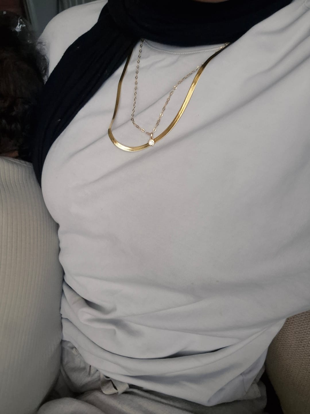 Customer photo review of Essentials Snake Chain Necklace