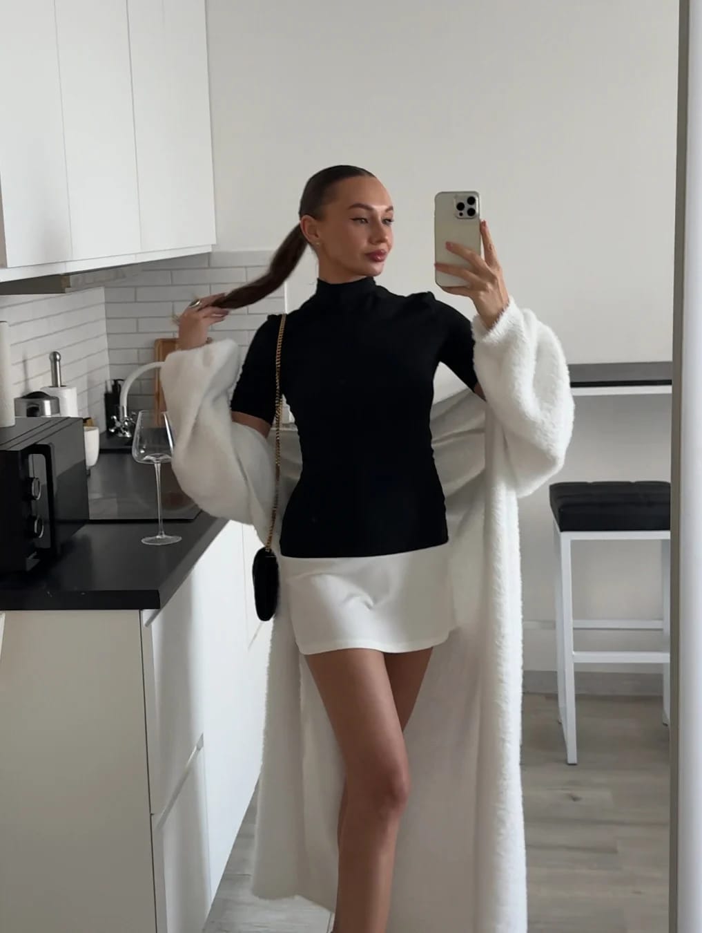 Customer photo review of Lisbeth High Neck Mini Dress