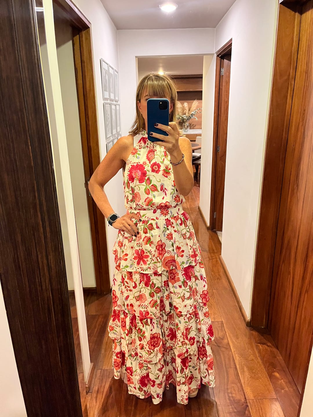 Customer photo review of Vestido maxi Ivory-red
