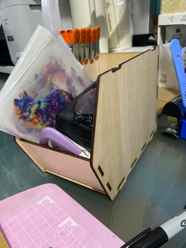 Customer photo review of Laser cut wooden storage bins box svg file