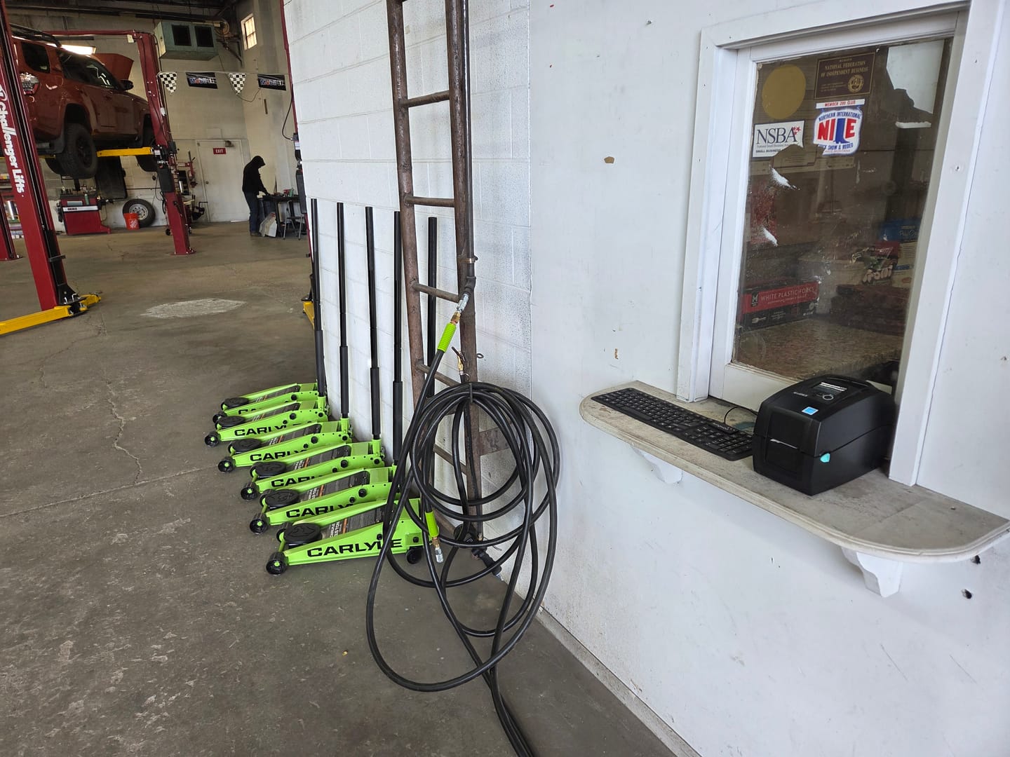 Customer photo review of Oil Change Sticker Printer System – Preloaded with 1000 Custom Labels, Ribbon & Standalone Keyboard