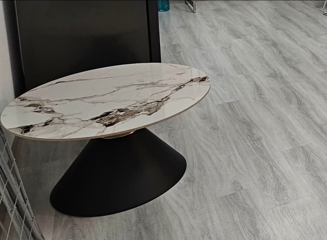 Customer photo review of Masuta cafea GORETTI, alb cu efect de marmura/negru/auriu, otel, 80x80x42 cm