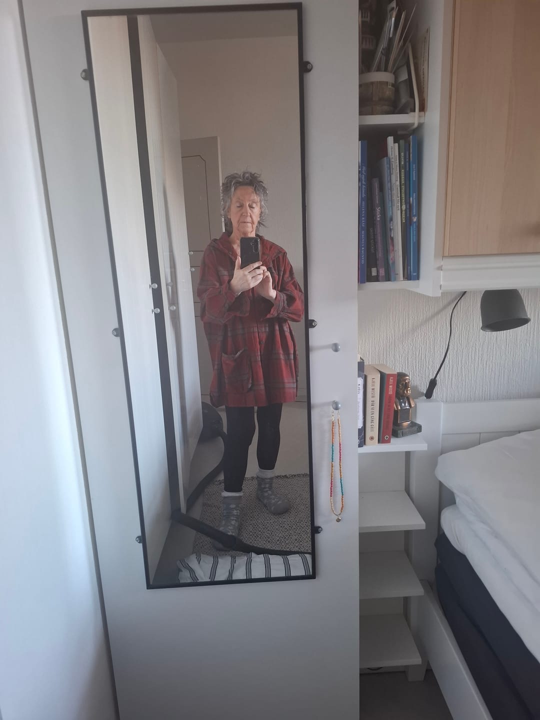 Customer photo review of Plus Size Women Vintage Plaid Spring Hooded Shirt Coat
