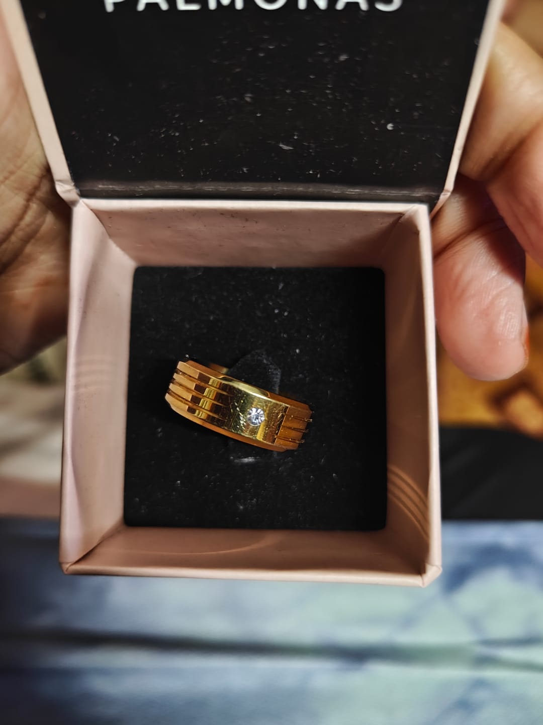 Customer photo review of Shiny Diamond Gold Ring