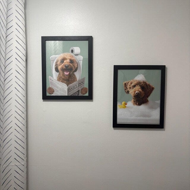 Customer photo review of Personalized Dog Bathtub Art